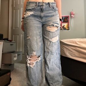 American Eagle Wide Leg Jeans, Size 6